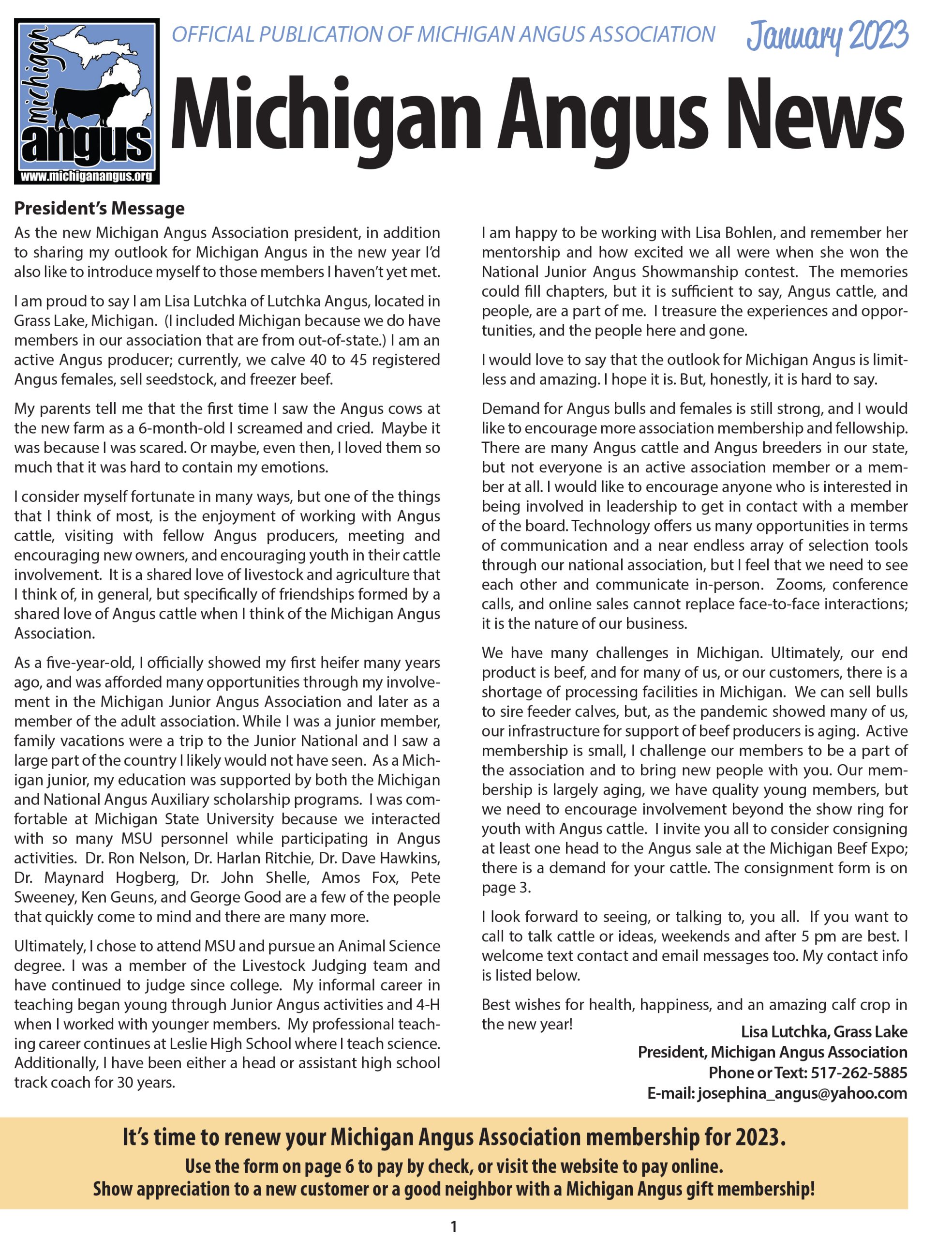 Michigan Angus News January 2023